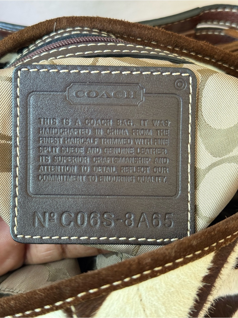 *SOLD*Coach east west Zebra calf hair Bag - Picture 11 of 11